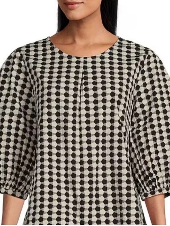 bryn Walker Tops - Bryn Walker Lucinda Organic Cotton Poplin Checkered Print Hi-Low Hem XS Artsy